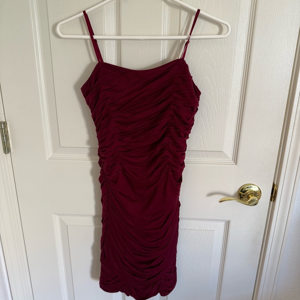 Armani Exchange Red Bodycon Mini Dress Spaghetti Strap